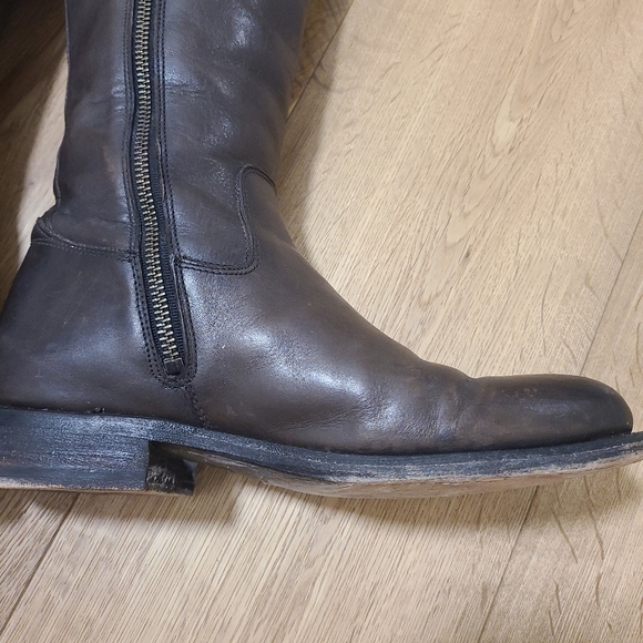 FRYE Women's Jayden Button Tall-K Riding Boot in Graphite - Picture 12 of 16